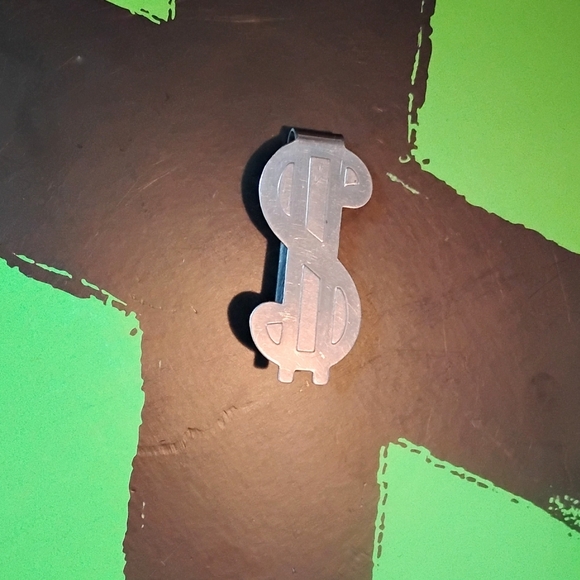Silver Dollar Sign Money Clip - Picture 1 of 10
